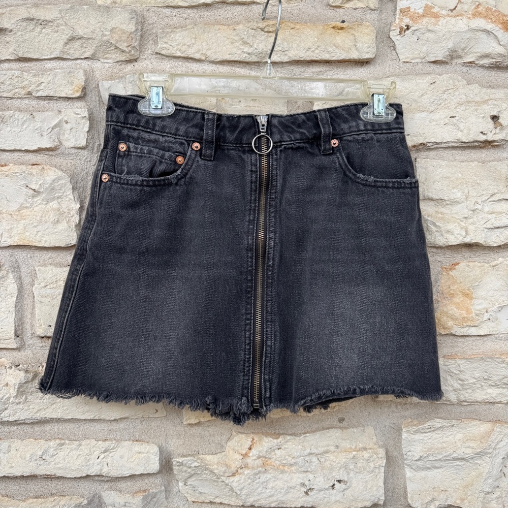 We The Free Dark Gray Denim Skirt